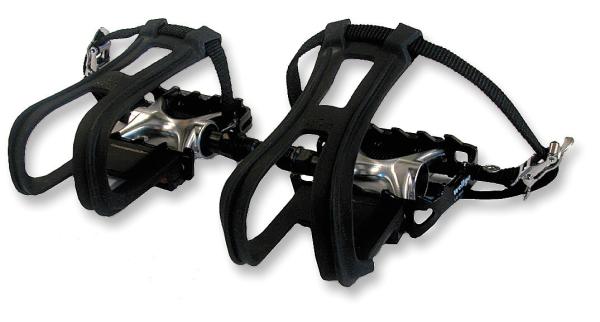 Wellgo Pedale ATB LU-964 9/16" Alu inkl. Pedalriemen und Haken schwarz 