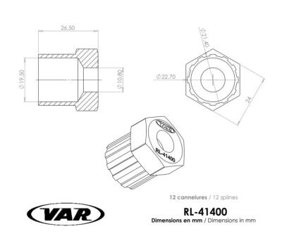 VAR Zahnkranzabzieher RL-41400 f&uuml;r Shimano UG, Sachs Aris, Campagnolo  Produktbild 2