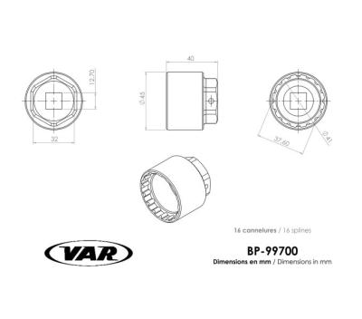 VAR Kettenblatt-Montagewerkzeug f&uuml;r Shimano STEPS BP-99700  Produktbild 1