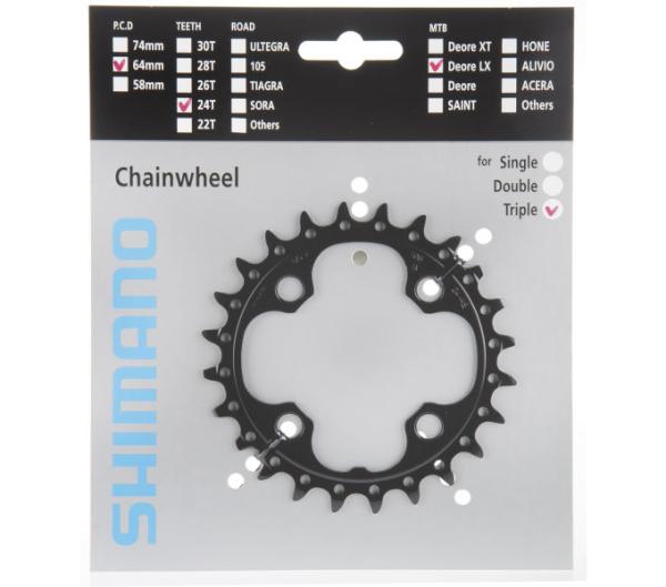 Shimano Kettenblatt SLX FC-M660 24 Z&auml;hne AE schwarz 