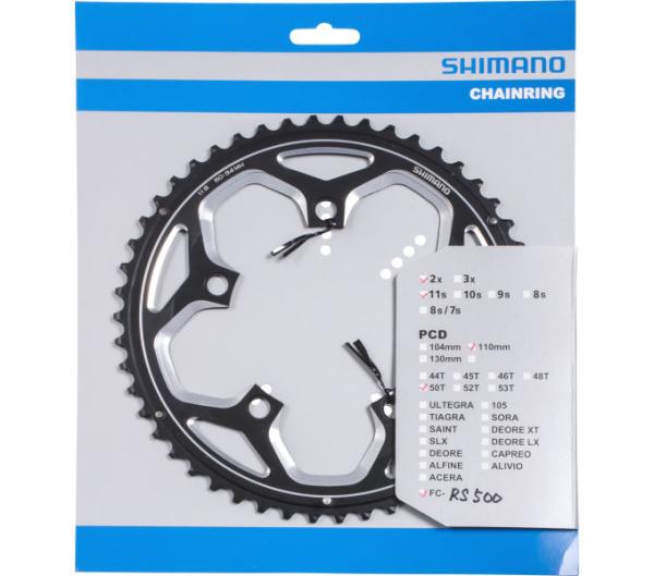 Shimano Kettenblatt FC-RS500 50 Z&auml;hne MH schwarz 